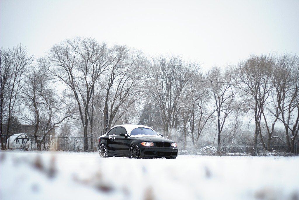 BMW 135i snowy