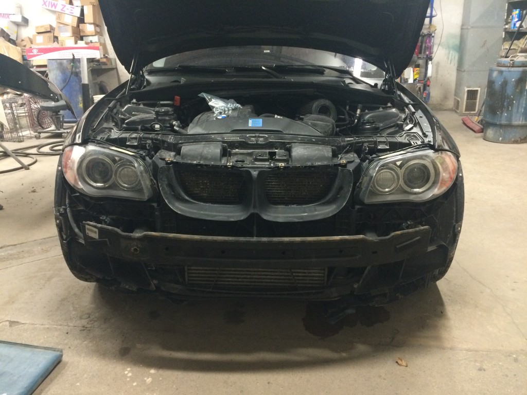 BMW 135i - front bumper removed