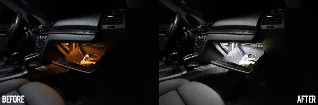 BMW 135i - glove box light conversion