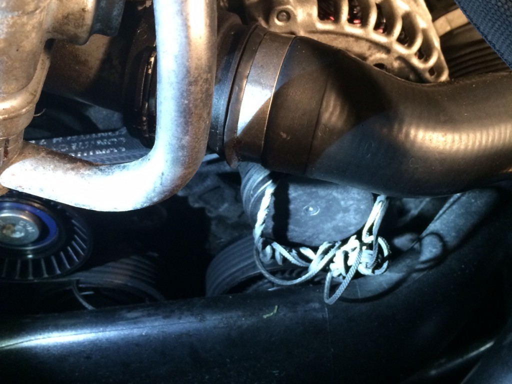 Belt wrapped around alt pulley